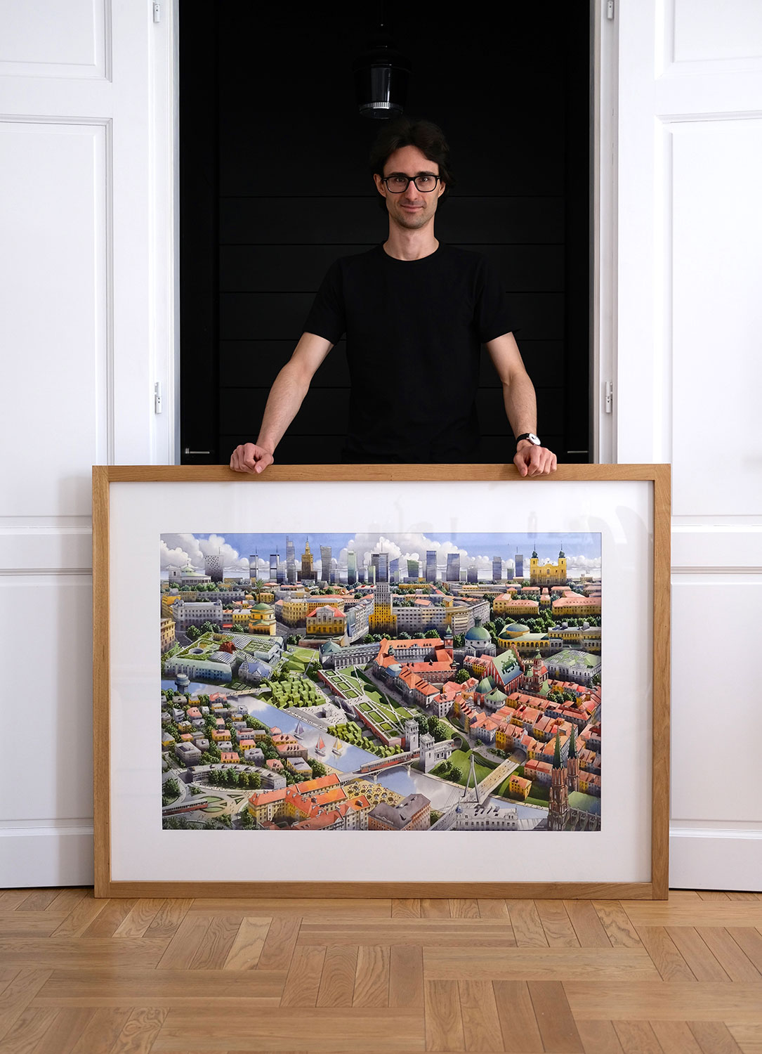 Format 110x75 cm, z oprawą 144x109 cm  