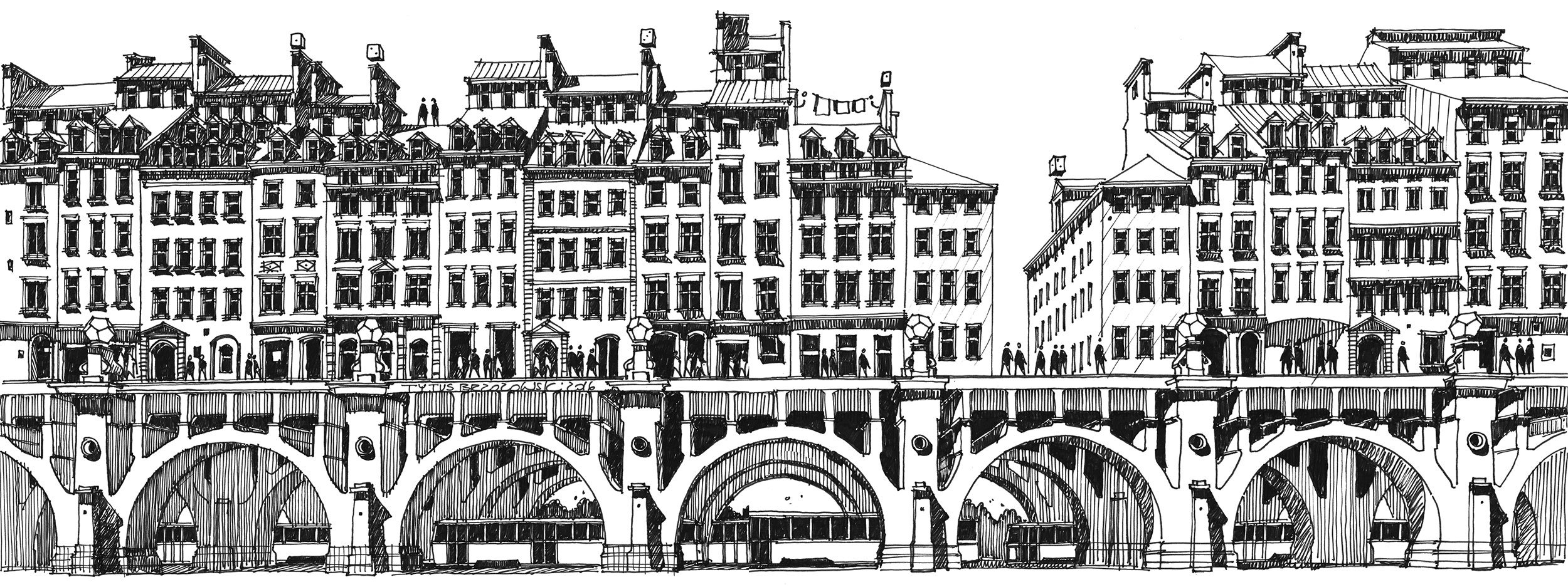 Townhouses on Poniatowski Bridge